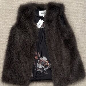Jason Wu Dark Brown Faux Fur Gilet size M brand new
